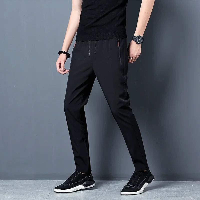 Smart Casual Men's Trousers | Straight Cut, Elastic Comfort & Breathable Weave