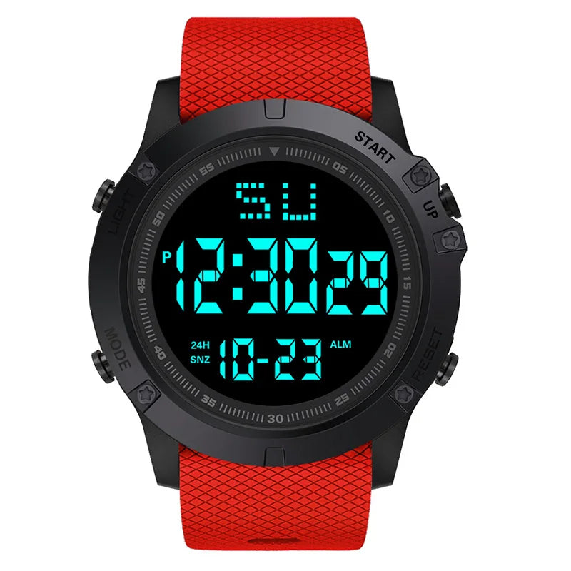 YIKAZE 55mm Digital Sports Watch | 50M Water Resistant, LED Backlight & Silicone Strap