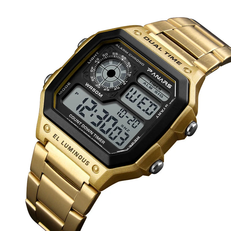 Luxury Unisex Digital Sport Watch | Shock-Resistant, Hardened Acrylic Crystal & Complete Calendar