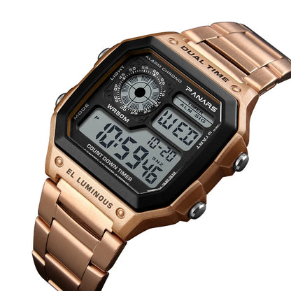 Luxury Unisex Digital Sport Watch | Shock-Resistant, Hardened Acrylic Crystal & Complete Calendar