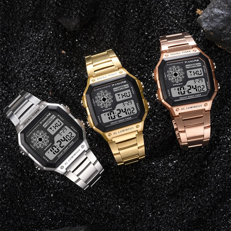 Luxury Unisex Digital Sport Watch | Shock-Resistant, Hardened Acrylic Crystal & Complete Calendar