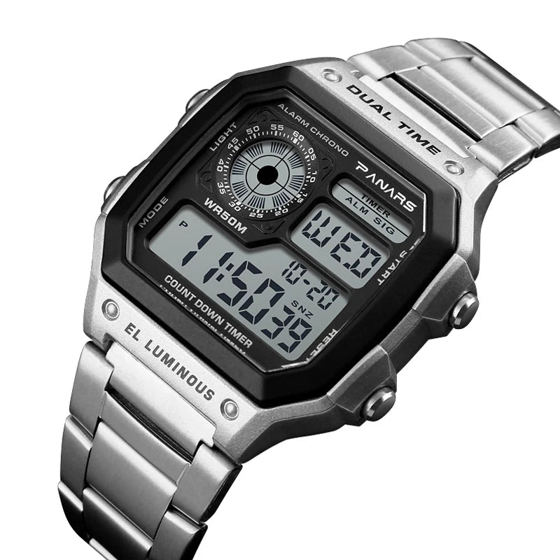 Luxury Unisex Digital Sport Watch | Shock-Resistant, Hardened Acrylic Crystal & Complete Calendar