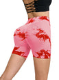 Women's Seamless High-Waist Yoga Shorts | Buttery-Soft Nylon Blend, Hip-Lifting & Tie-Dye Print