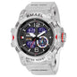 SMAEL 8007 Men's Military Sport Watch - Dual Time Display, LED Back Light, Alarm Stopwatch, Waterproof Wristwatch