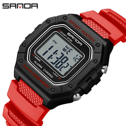 SANDA Premium Sport Watch | 5ATM, High-Impact Resin & Luminous Display
