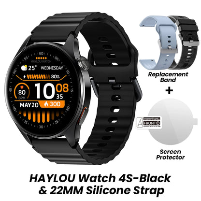 HAYLOU Watch 4S GPS Smartwatch - 1.43" AMOLED Display, 5-Satellite GPS, Bluetooth Calling, 18-Day Battery Life