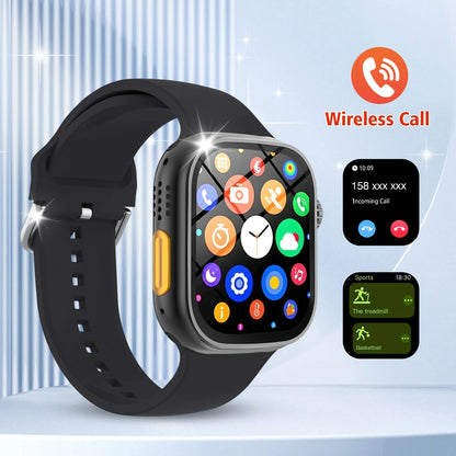 Odelettevcy 2.01" Smart Watch | Large Square Full-Touch Screen, Bluetooth Calls & Built-in USB Charging