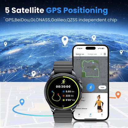 HAYLOU Watch 4S GPS Smartwatch - 1.43" AMOLED Display, 5-Satellite GPS, Bluetooth Calling, 18-Day Battery Life