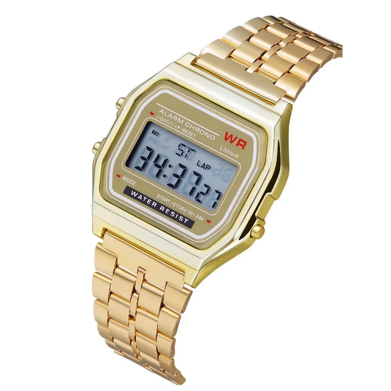 Wecin Fashion Wristwatch | Modern Asymmetric Shape, Glass Dial & LED Multifunction