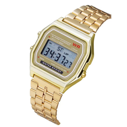 Wecin Fashion Wristwatch | Modern Asymmetric Shape, Glass Dial & LED Multifunction