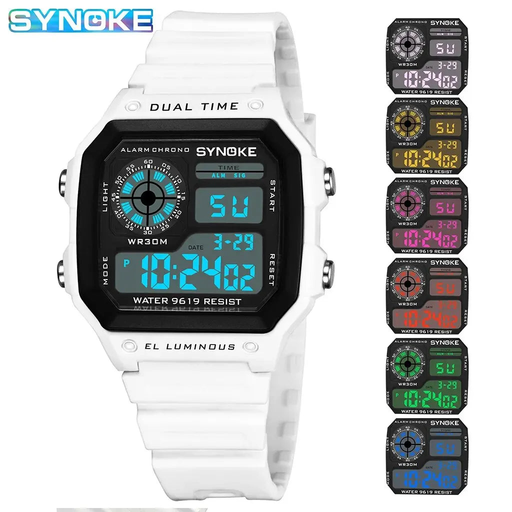 SYNOKE 9619 Digital Sports Watch | Ultra-Lightweight 42g, Shock-Resistant & Splash-Proof
