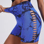 Women's Seamless High-Waist Yoga Shorts | Buttery-Soft Nylon Blend, Hip-Lifting & Tie-Dye Print