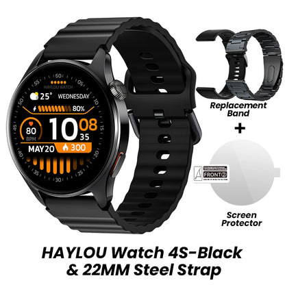 HAYLOU Watch 4S GPS Smartwatch - 1.43" AMOLED Display, 5-Satellite GPS, Bluetooth Calling, 18-Day Battery Life