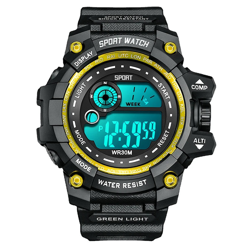 50mm Tactical Digital Sports Watch | Luminous Display, High-Impact Polymer & Splash-Resistant