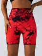 Women's Seamless High-Waist Yoga Shorts | Buttery-Soft Nylon Blend, Hip-Lifting & Tie-Dye Print