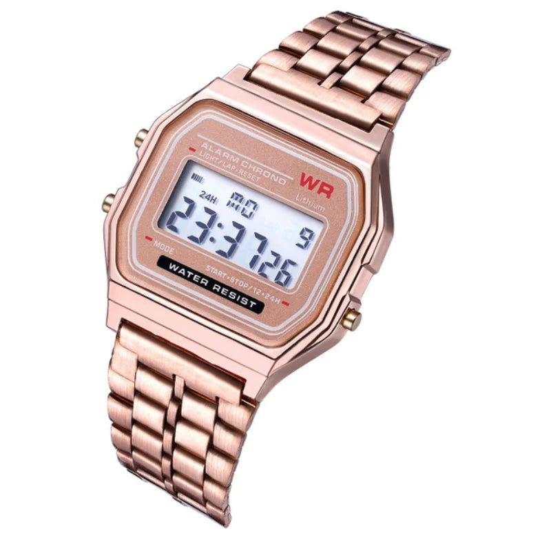 Wecin Fashion Wristwatch | Modern Asymmetric Shape, Glass Dial & LED Multifunction
