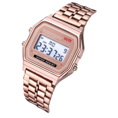 Wecin Fashion Wristwatch | Modern Asymmetric Shape, Glass Dial & LED Multifunction