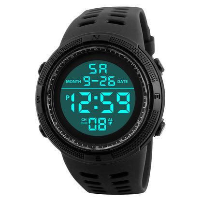 YIKAZE 55mm Digital Sports Watch | 50M Water Resistant, LED Backlight & Silicone Strap