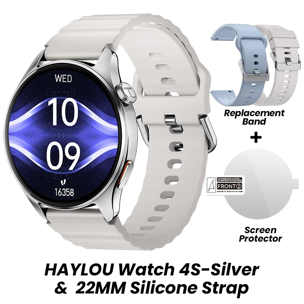 HAYLOU Watch 4S GPS Smartwatch - 1.43" AMOLED Display, 5-Satellite GPS, Bluetooth Calling, 18-Day Battery Life