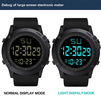 YIKAZE 55mm Digital Sports Watch | 50M Water Resistant, LED Backlight & Silicone Strap