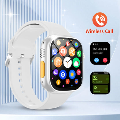 Odelettevcy 2.01" Smart Watch | Large Square Full-Touch Screen, Bluetooth Calls & Built-in USB Charging