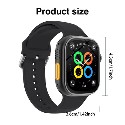 Odelettevcy 2.01" Smart Watch | Large Square Full-Touch Screen, Bluetooth Calls & Built-in USB Charging