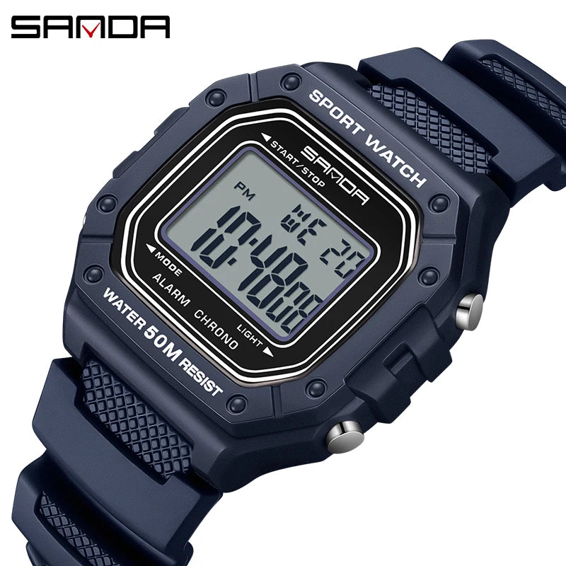 SANDA Premium Sport Watch | 5ATM, High-Impact Resin & Luminous Display