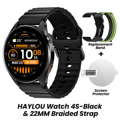 HAYLOU Watch 4S GPS Smartwatch - 1.43" AMOLED Display, 5-Satellite GPS, Bluetooth Calling, 18-Day Battery Life