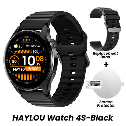 HAYLOU Watch 4S GPS Smartwatch - 1.43" AMOLED Display, 5-Satellite GPS, Bluetooth Calling, 18-Day Battery Life