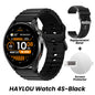 HAYLOU Watch 4S GPS Smartwatch - 1.43" AMOLED Display, 5-Satellite GPS, Bluetooth Calling, 18-Day Battery Life