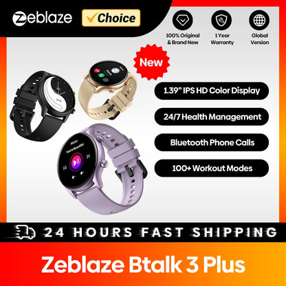 Zeblaze Btalk 3 Plus Smartwatch - Voice Calling and 1.39" Display