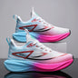 Unisex GZJD PRO Carbon Plate Running Shoes Gradient Marathon Sneakers Mesh Thick Sole Shock Absorb Athletic Training Footwear