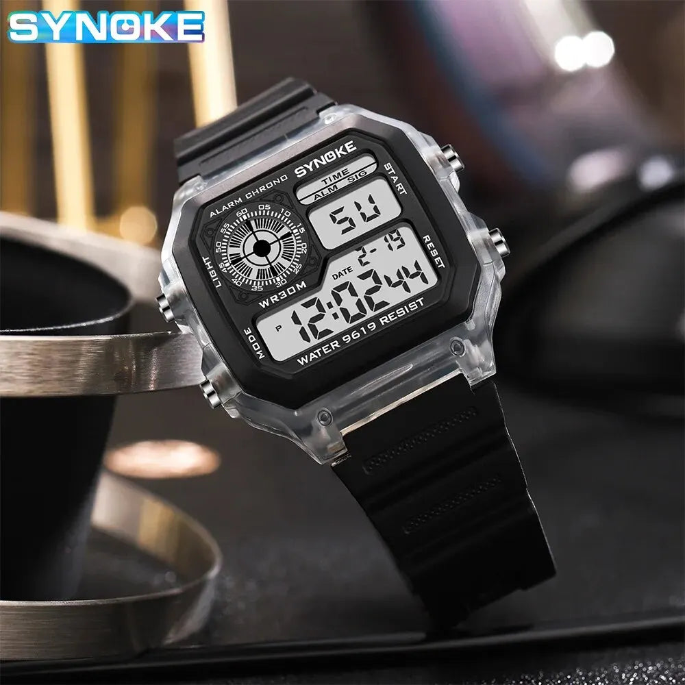 SYNOKE 9619 Digital Sports Watch | Ultra-Lightweight 42g, Shock-Resistant & Splash-Proof