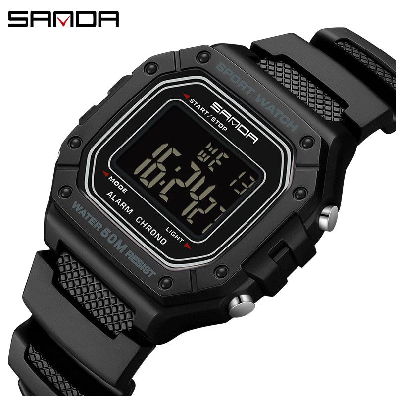 SANDA Premium Sport Watch | 5ATM, High-Impact Resin & Luminous Display
