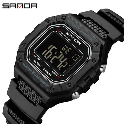 SANDA Premium Sport Watch | 5ATM, High-Impact Resin & Luminous Display