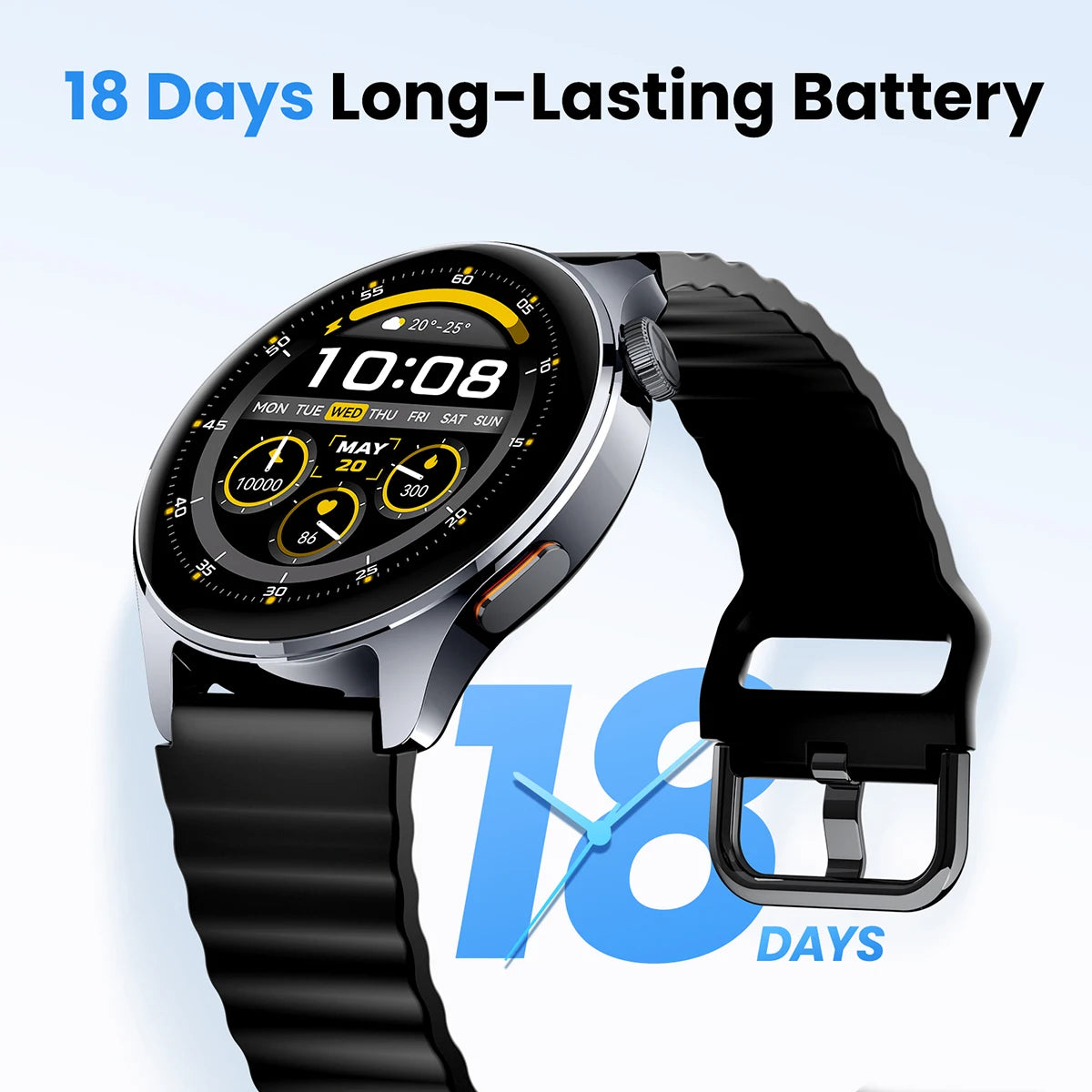 HAYLOU Watch 4S GPS Smartwatch - 1.43" AMOLED Display, 5-Satellite GPS, Bluetooth Calling, 18-Day Battery Life