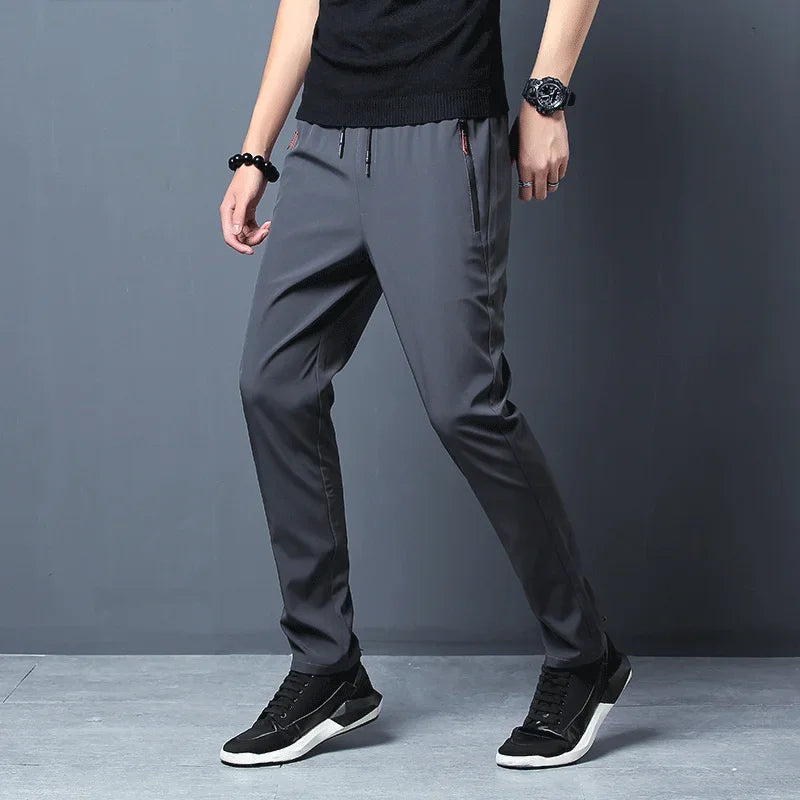 Smart Casual Men's Trousers | Straight Cut, Elastic Comfort & Breathable Weave