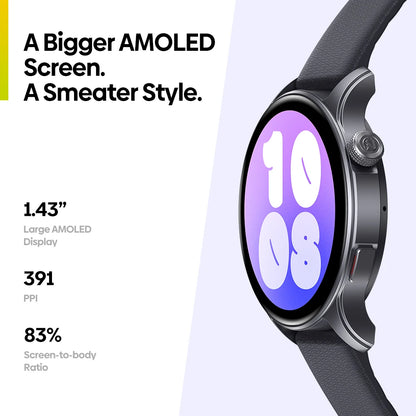 New Zeblaze Btalk 3 GPS Smartwatch 1.43" AMOLED Screen Dual Strap Bluetooth Calling Sports Watch Heart Rate SpO2 Stress Tracking