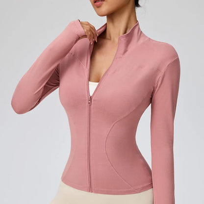 Elegant Athletic Track Jacket for Women | Breathable Quick-Dry Polyester, Anti-Shrink & Snug Fit