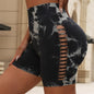 Women's Seamless High-Waist Yoga Shorts | Buttery-Soft Nylon Blend, Hip-Lifting & Tie-Dye Print