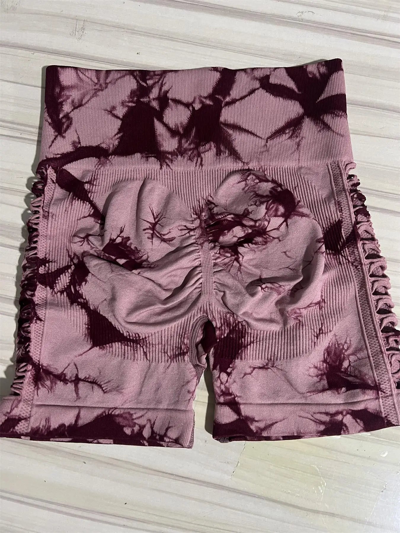 Women's Seamless High-Waist Yoga Shorts | Buttery-Soft Nylon Blend, Hip-Lifting & Tie-Dye Print