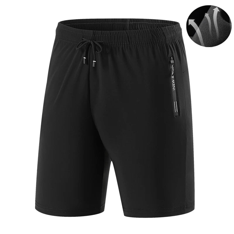 Men's Premium Quick-Dry Athletic Shorts | Elastic Waist, Secure Zipper Pocket & Stretch Fit