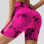 Women's Seamless High-Waist Yoga Shorts | Buttery-Soft Nylon Blend, Hip-Lifting & Tie-Dye Print