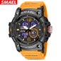 SMAEL 8007 Men's Military Sport Watch - Dual Time Display, LED Back Light, Alarm Stopwatch, Waterproof Wristwatch