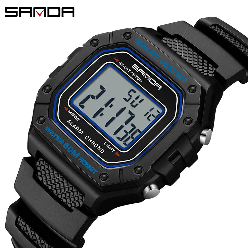 SANDA Premium Sport Watch | 5ATM, High-Impact Resin & Luminous Display