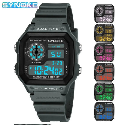 SYNOKE 9619 Digital Sports Watch | Ultra-Lightweight 42g, Shock-Resistant & Splash-Proof