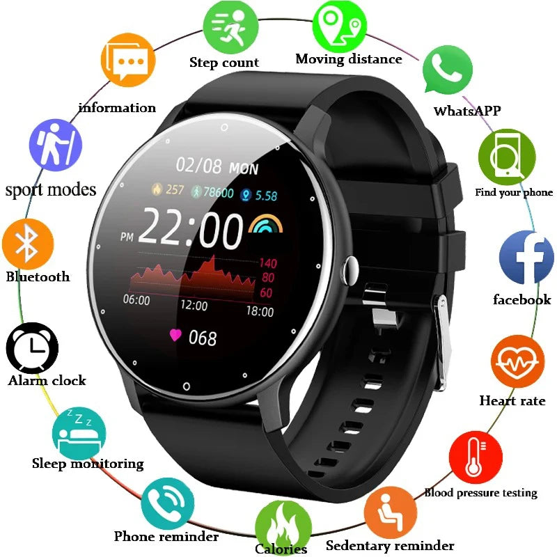 LIGE Unisex Smart Watch | Elegant Design, Comprehensive Health Monitor & Bluetooth 5.0