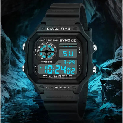 SYNOKE 9619 Digital Sports Watch | Ultra-Lightweight 42g, Shock-Resistant & Splash-Proof