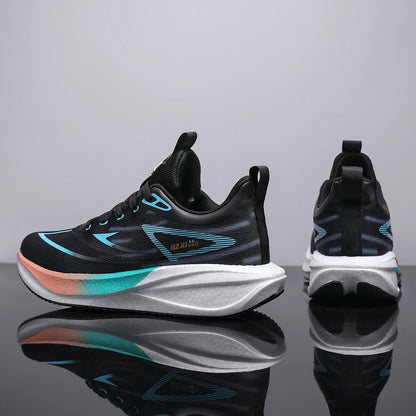 Unisex GZJD PRO Carbon Plate Running Shoes Gradient Marathon Sneakers Mesh Thick Sole Shock Absorb Athletic Training Footwear