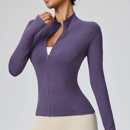Elegant Athletic Track Jacket for Women | Breathable Quick-Dry Polyester, Anti-Shrink & Snug Fit